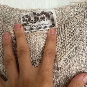 St. John for Saks Fifth Avenue Beige Knit Sweater